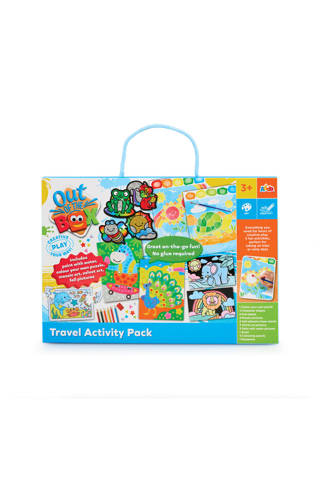 Out Of The Box Travel Activity Pack | Painting, Colouring, Puzzle | Entertainment Set for Kids