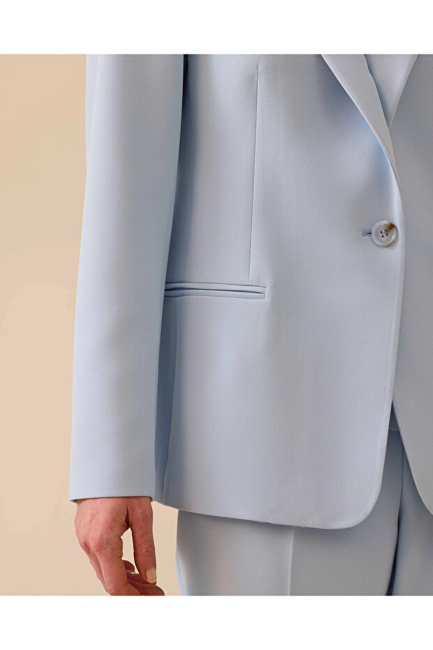 Fileto Cepli Tek Düğmeli Ceket - 5