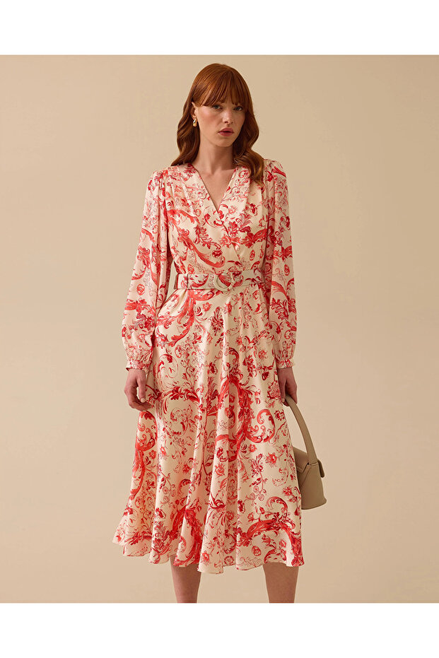 Seçil Desenli Elbise - 3