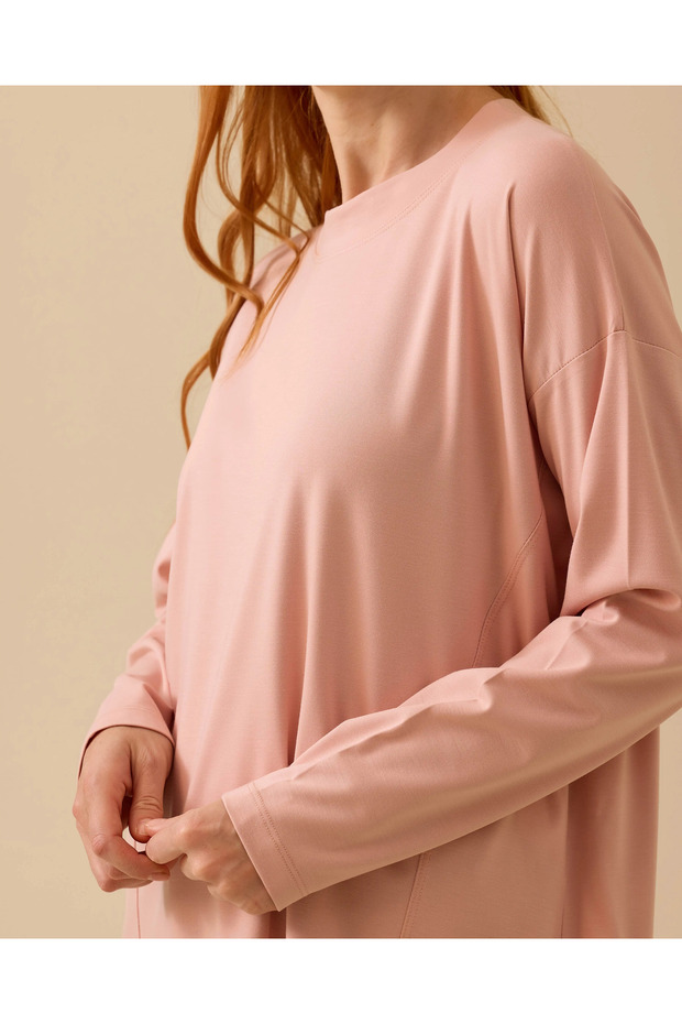 Yuvarlak Yaka Basic Tunik - 4