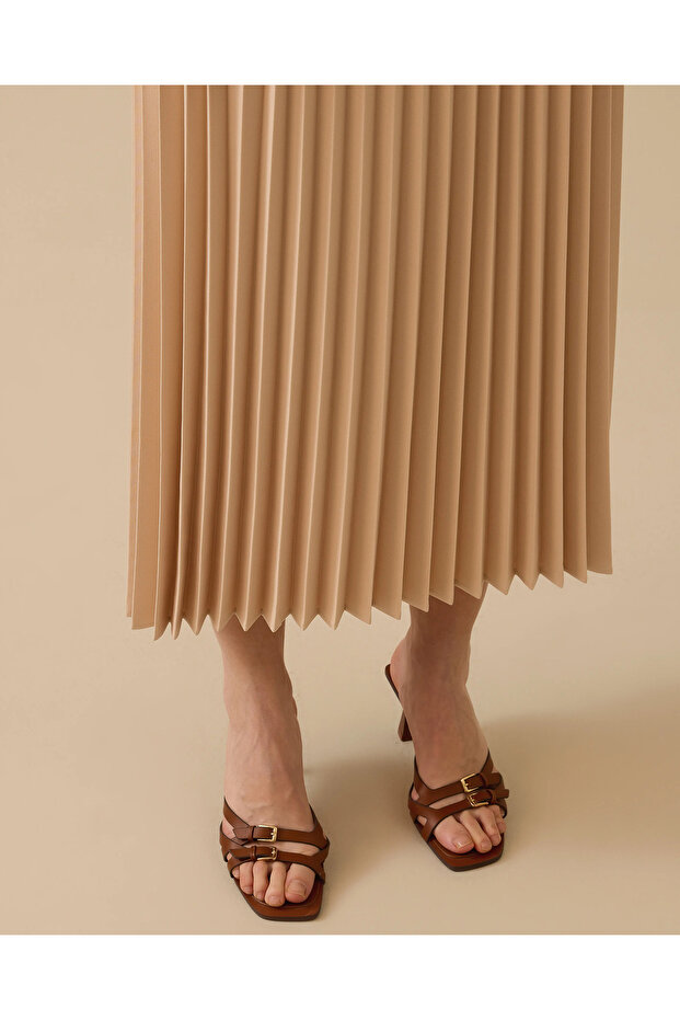 Elastik Bel Pliseli Etek - 4
