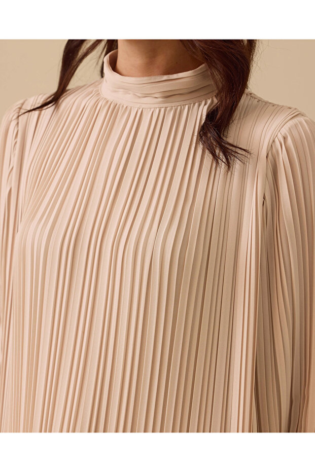 Pliseli Dökümlü Tunik - 4