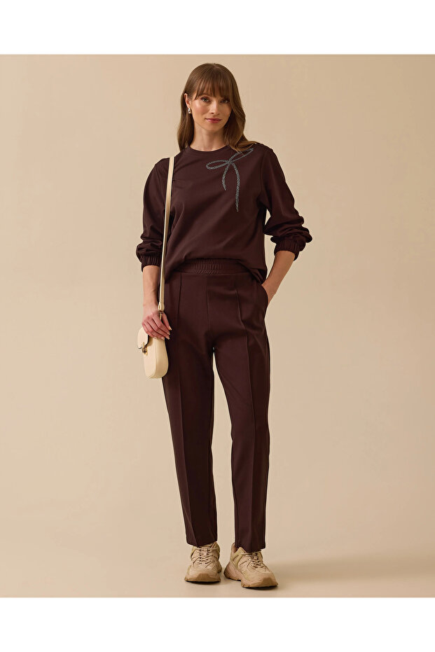 Elastik Bel Bilek Boy Pantolon - 1