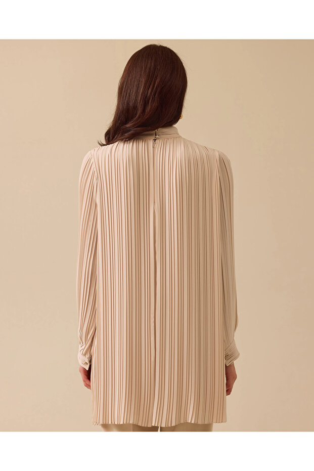 Pliseli Dökümlü Tunik - 3