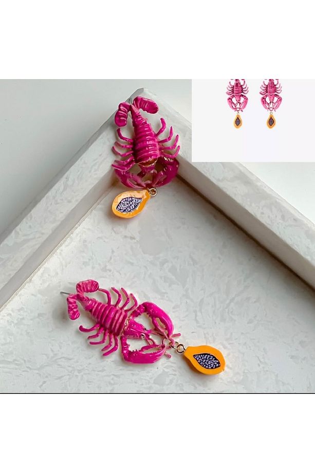 Pembe Istakoz Küpe Marka Muadili Z.ra Küpe - 1