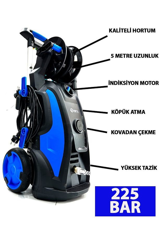 Rapco 225 Bar İndiksiyon Motor 3200 Watt Profesyonel Yüksek Basınçlı Yıkama Makinesi - 3