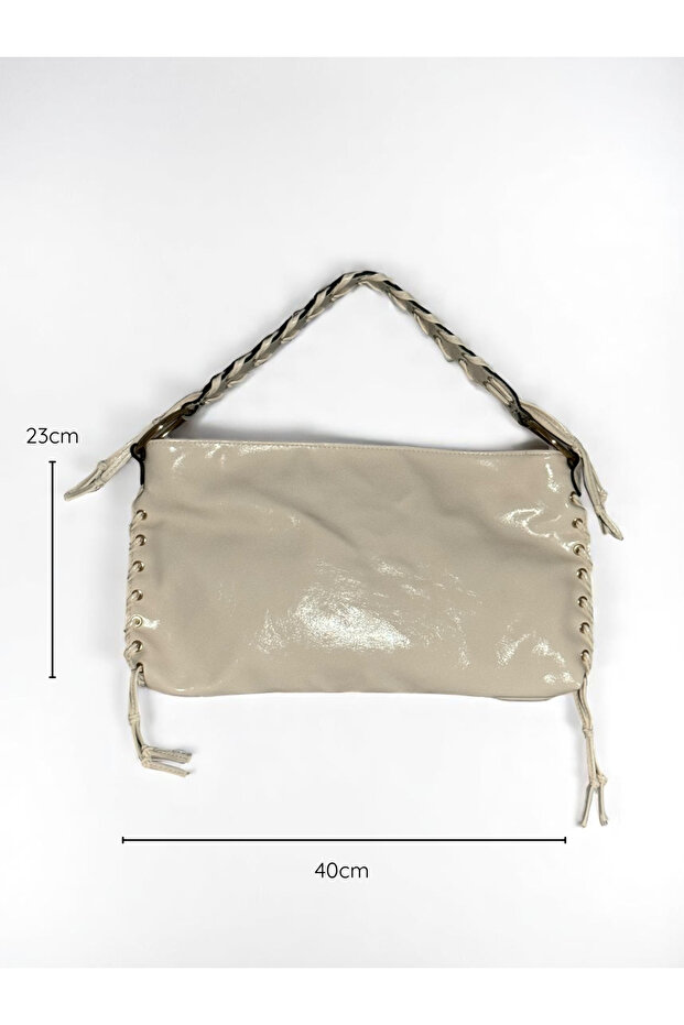 Örgü Saplı İp Sarkıtlı Omuz Çantası - 4