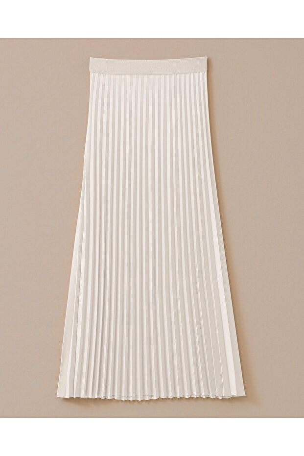 Elastik Bel Pliseli Etek - 5