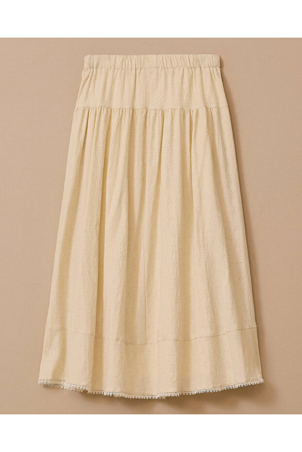 Elastik Bel Desenli Etek - 6