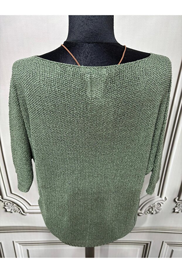 Kadın Kolye Hediyeli Merserize Bluz - 4