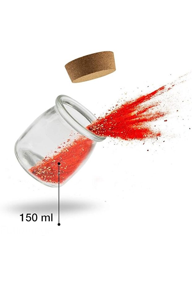 Set of 12 HEYNNA spice jars with cork stopper, reusable labels and chalk marker - 4