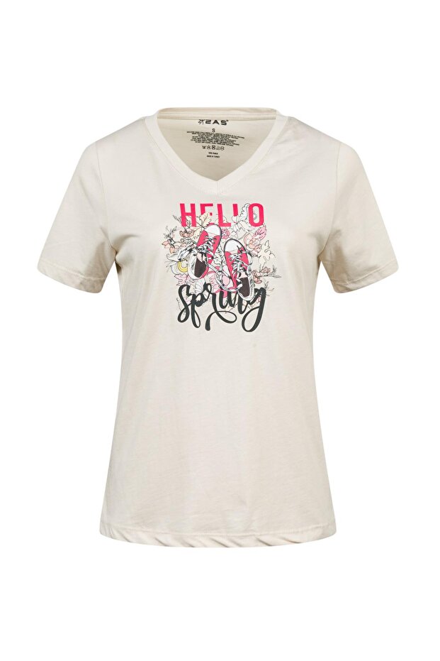 Alone Printed V-Neck Women's T-Shirt 402
