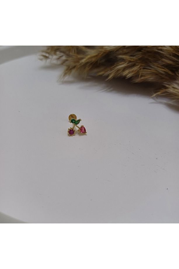 KİRAZLI GOLD RENK TRAGUS (TEK ADETTİR) - 1
