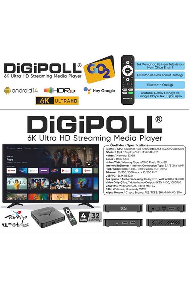 Go2 Android Box 4gb Ram 32gb Hafıza Android 14 - 3