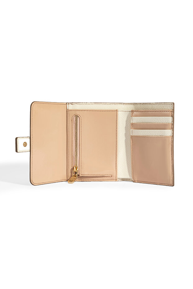 Kadın Mavi / Bej Deri Cüzdan - 5