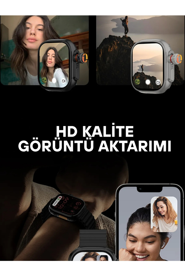 HW Ultra 3 Call BTK Sim Kartlı Kameralı Yapay Zeka Android Amoled Ekran Akıllı Saat - 4