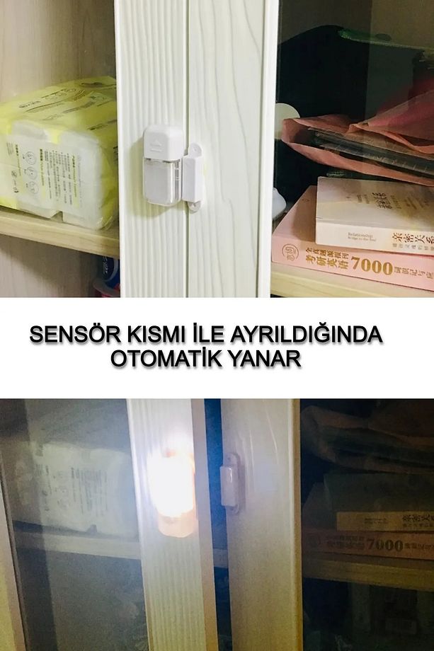 4 ADET PİLLİ ÇOK AMAÇLI DOLAP KAPI VS 10 LÜMEN OTOMATİK MANYETİK SENSÖRLÜ LED LAMBA - 5