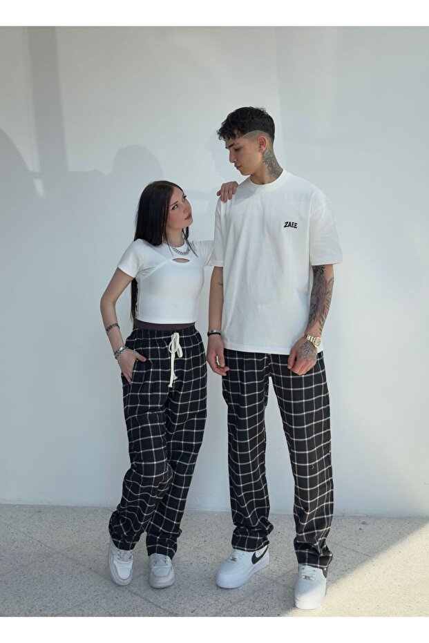 Summer Thin Fabric Checked Pajama Bottom - 5