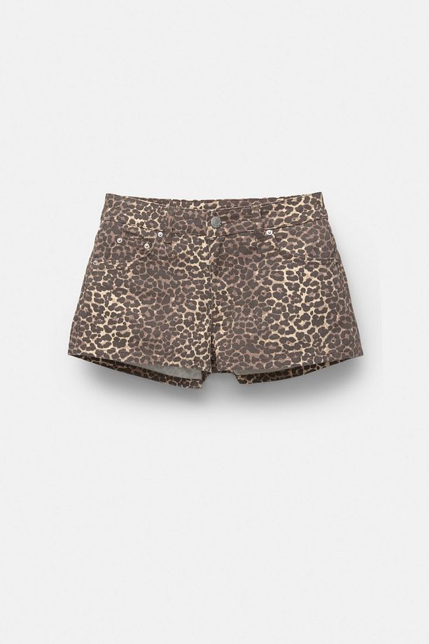 Zımbalı leopar şort - 6