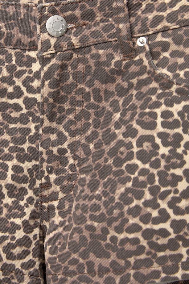 Zımbalı leopar şort - 7