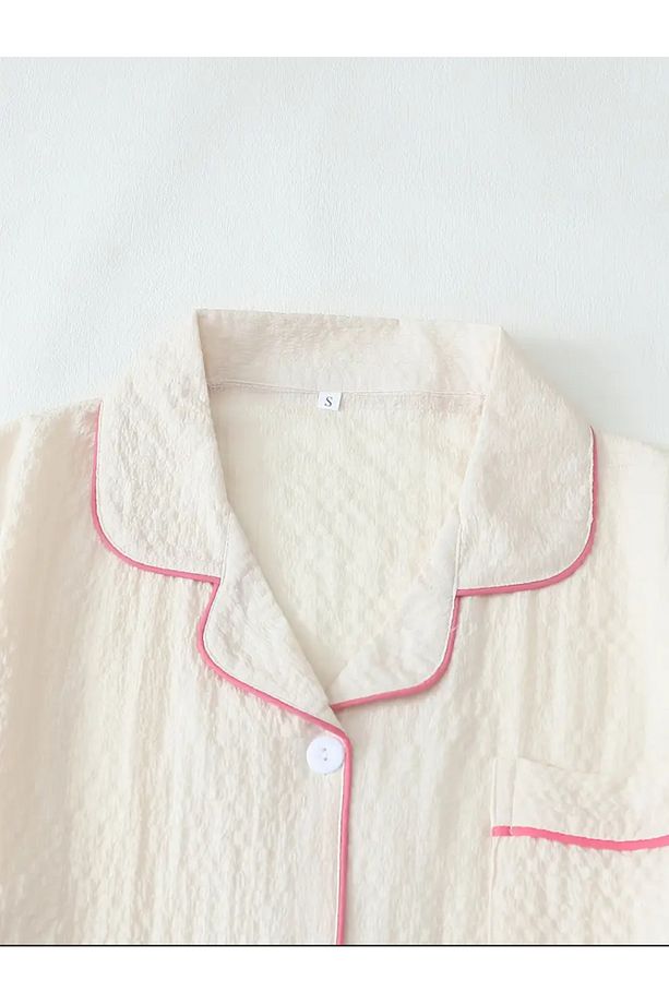 Kurdaleli Gömlek Şort Pijama Takımı - 3
