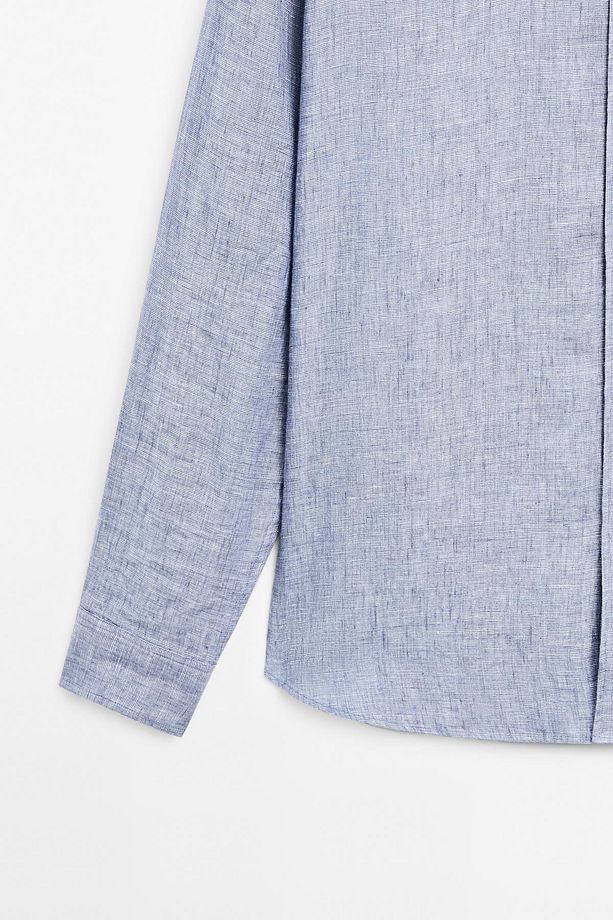 %100 keten regular fit gömlek - 8
