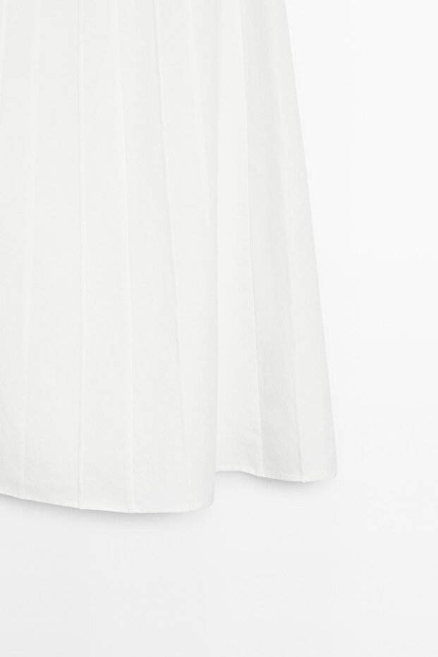 Dikiş detaylı Godet midi etek - 7