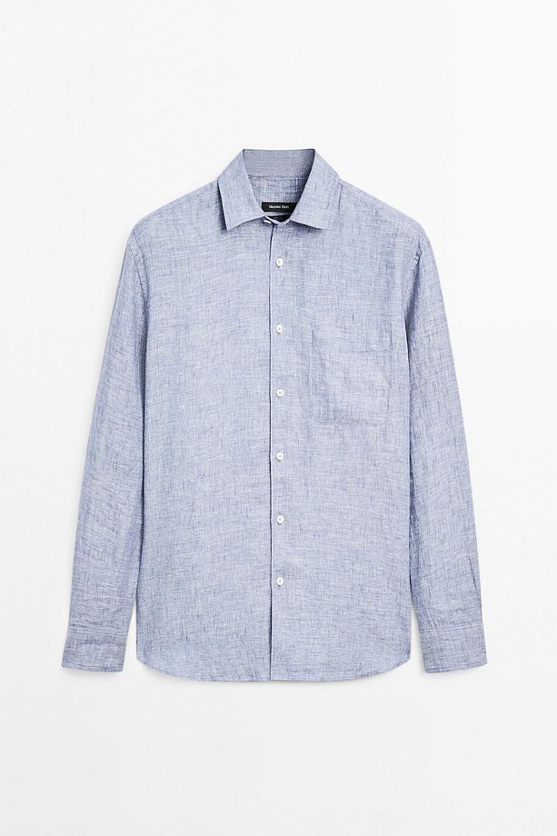%100 keten regular fit gömlek - 6