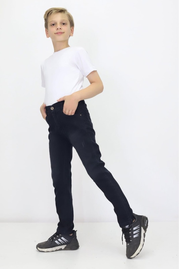 Boy's Denim Pants High Waist Straight Leg Casual Fit Unisex Jeans