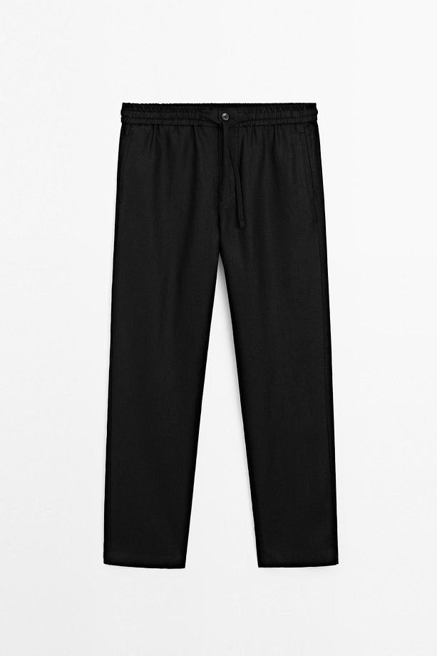 %100 keten jogger pantolon - 5
