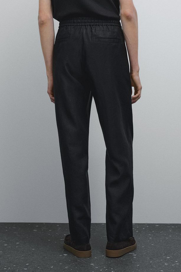 %100 keten jogger pantolon - 3