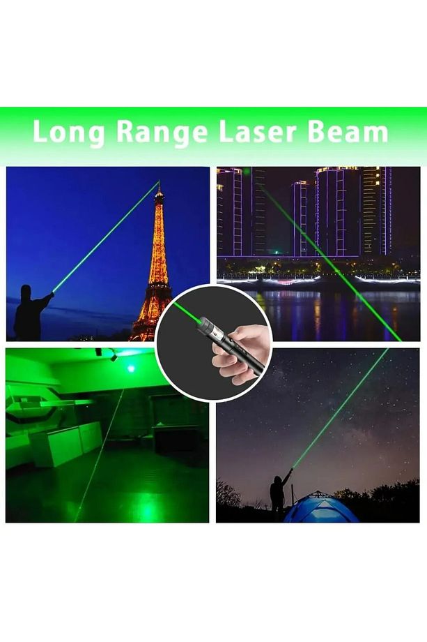 Şarjlı Yeşil Lazer – Uzun Menzilli, Ayarlanabilir Desenli 2 in 1 Lazer Işık - 2