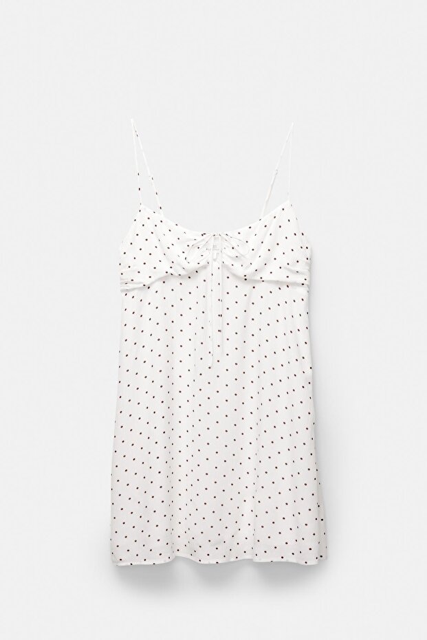 Puantiye desenli kısa elbise - 6