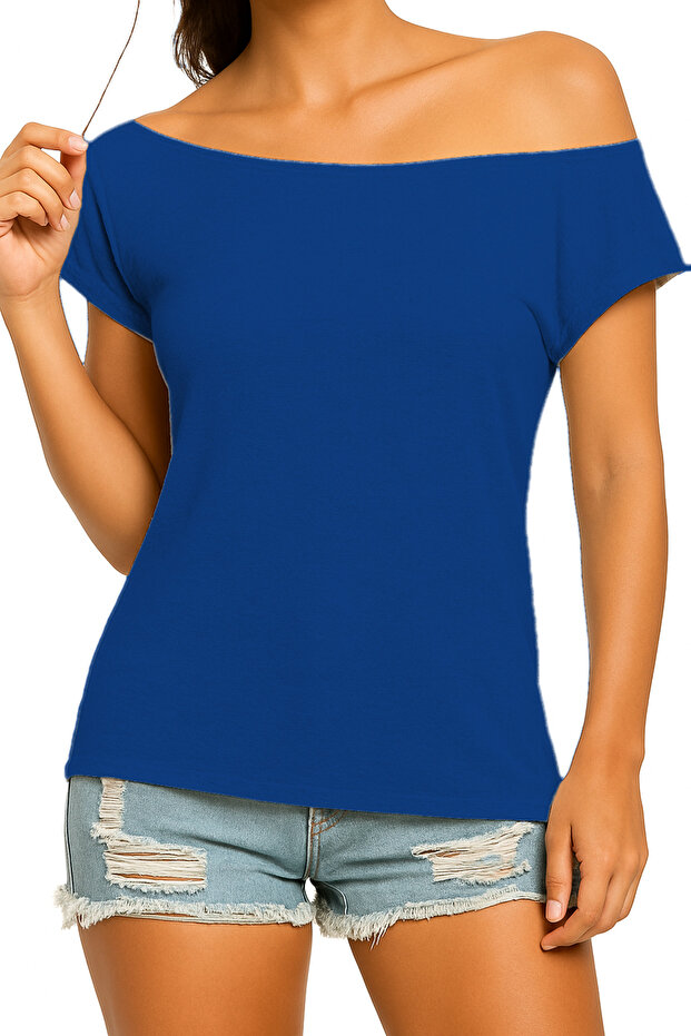 Women's One Shoulder Open Viscose Knitted Fabric Daily Casual Blouse