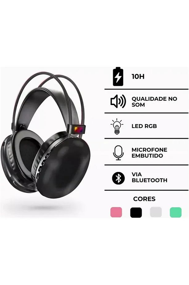 PG580 Disco Pulse Led Işık Bass Hi-Fi Ses Bluetooth V5.3 Kablosuz Kulaküstü Kulaklık - 5