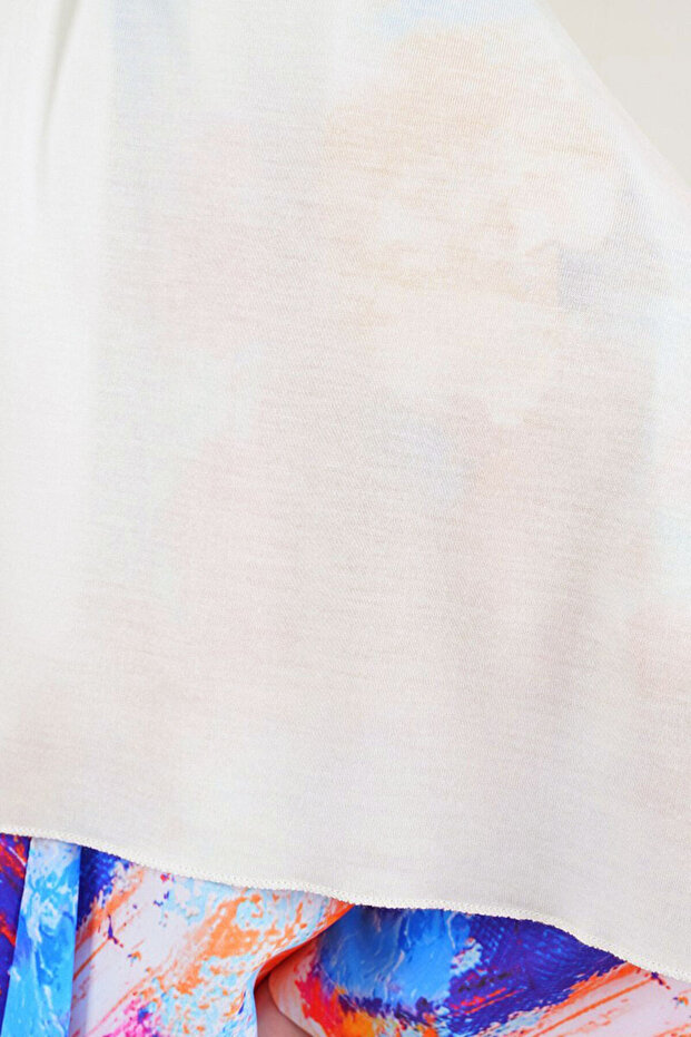 Hijab Combed Shawl Plain Ecru - 2