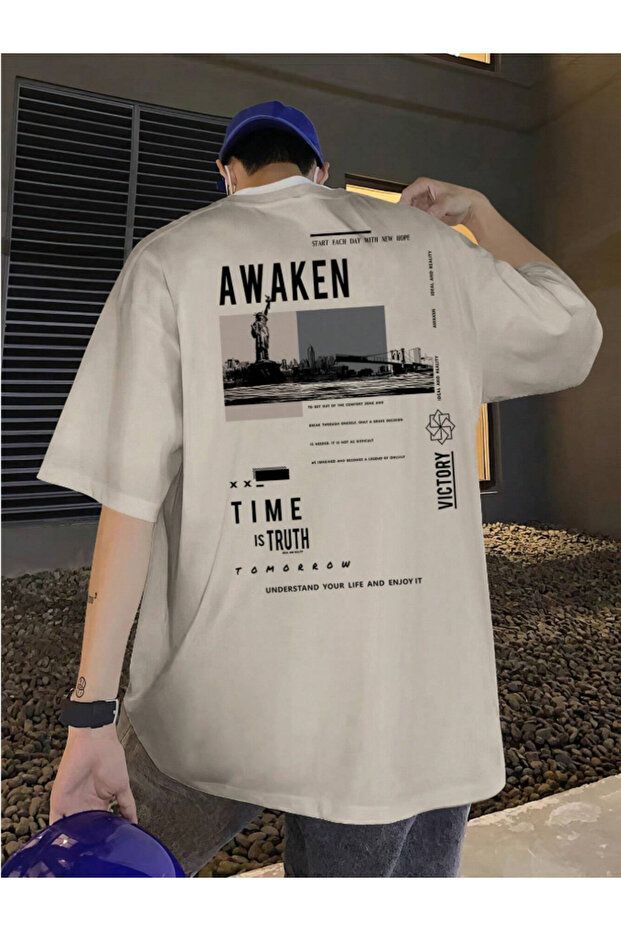 Unisex Men/Women Awaken Custom Printed Oversize Cotton T-Shirt