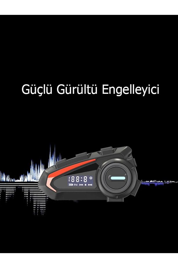 K20 BT5.3 Dijital Ekranlı Fm Radyolu İntercom 5.1 Ses Kalitesi Kask Motosiklet Interkom - 4