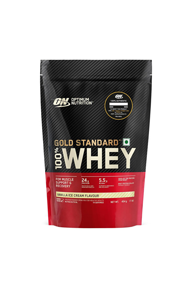 Gold Standard 100% Whey Protein Powder, Vanilla Ice Cream, 1 LB