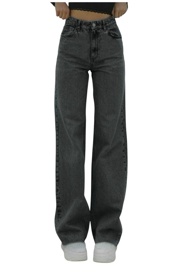 Harmony Women's Lycra Stretchy Special Wide Leg Jeans, Palazzo Model Loose Cut Wide Leg