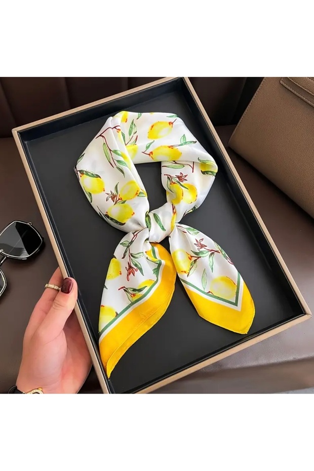 Limon Desen Fular Eşarp - 3