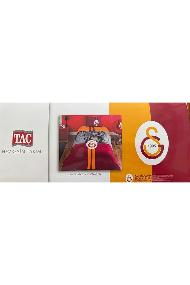 Taç lisansli galatasaray şampiyon aslan tek kisilik nevresim takimi - 1