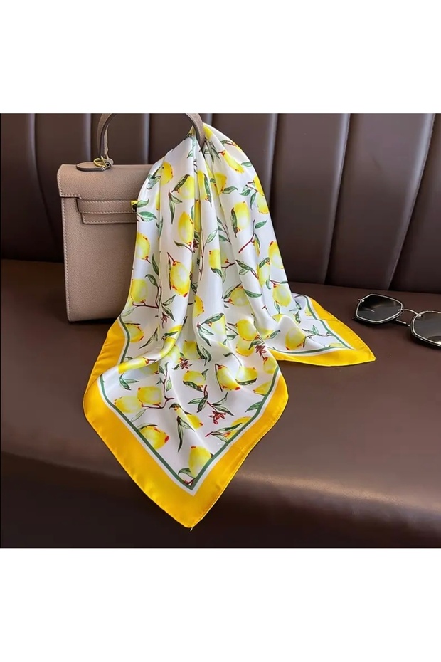 Limon Desen Fular Eşarp - 1