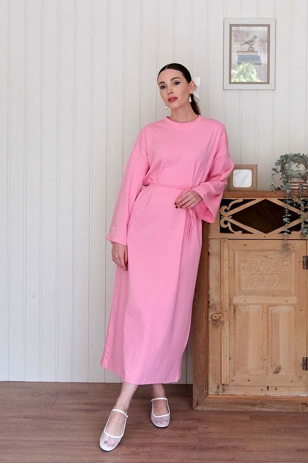 Pembe Süprem Basic Elbise - 1