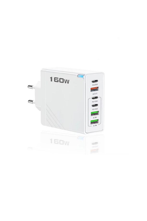 160w Şarj Adaptörü 6 Port Hızlı Şarj Başlığı İos/Android Uyumlu Şarj Aleti - 2