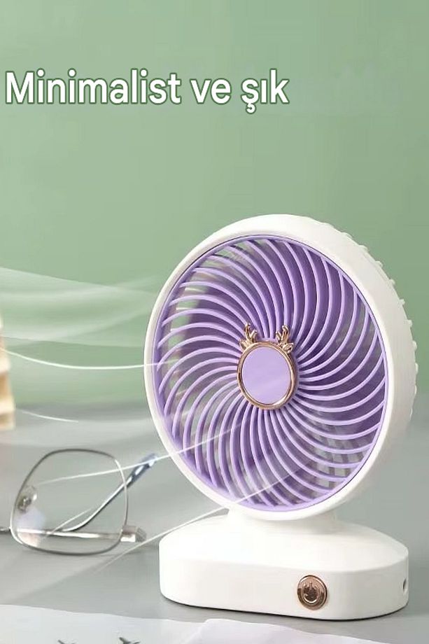 Mini Vantilatör Masaüstü Soğutucu Fan Şarjlı Pervane Taşınabilir Vantilatör - 4