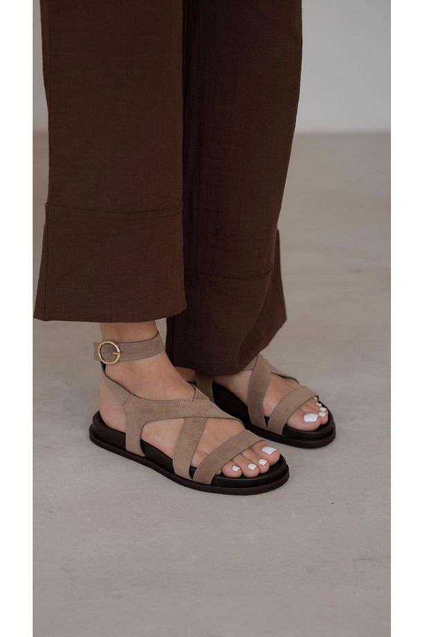 Rabiot Camel Süet Hakiki Deri Sandalet - 2