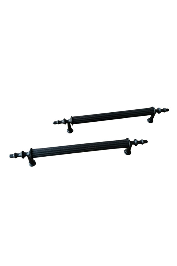 rustik mat siyah dolap kulp 160 mm