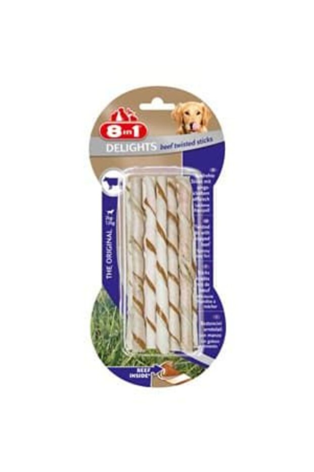8in1 Delights Beef Twisted Sticks 10Ct