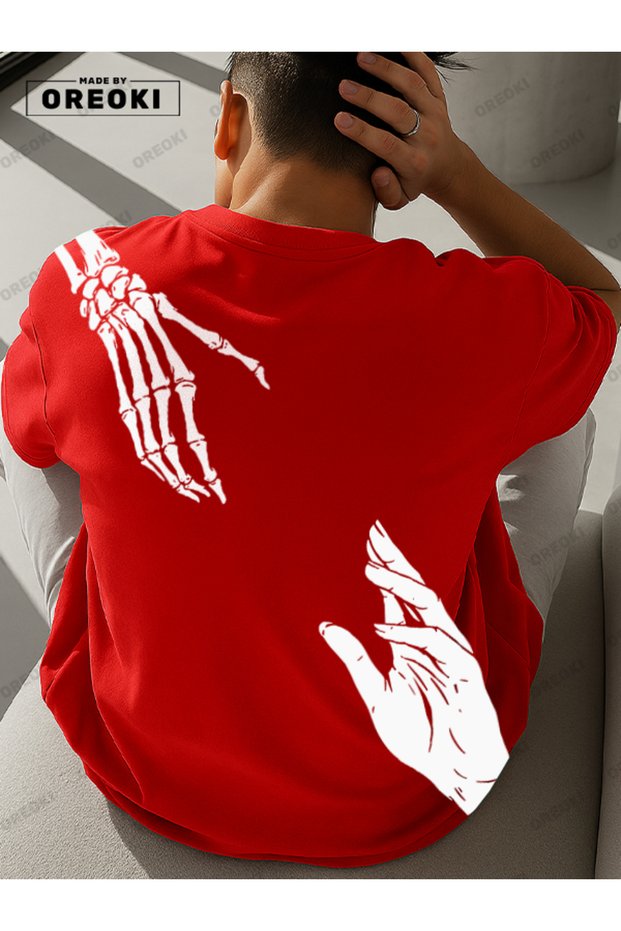 Life Wish Printed Cotton Fabric Men's Red T-Shirt-Black Shorts Set